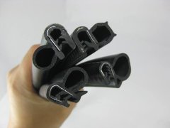 U channel flexible rubber edge trim with reinforcing double-sided steel belt